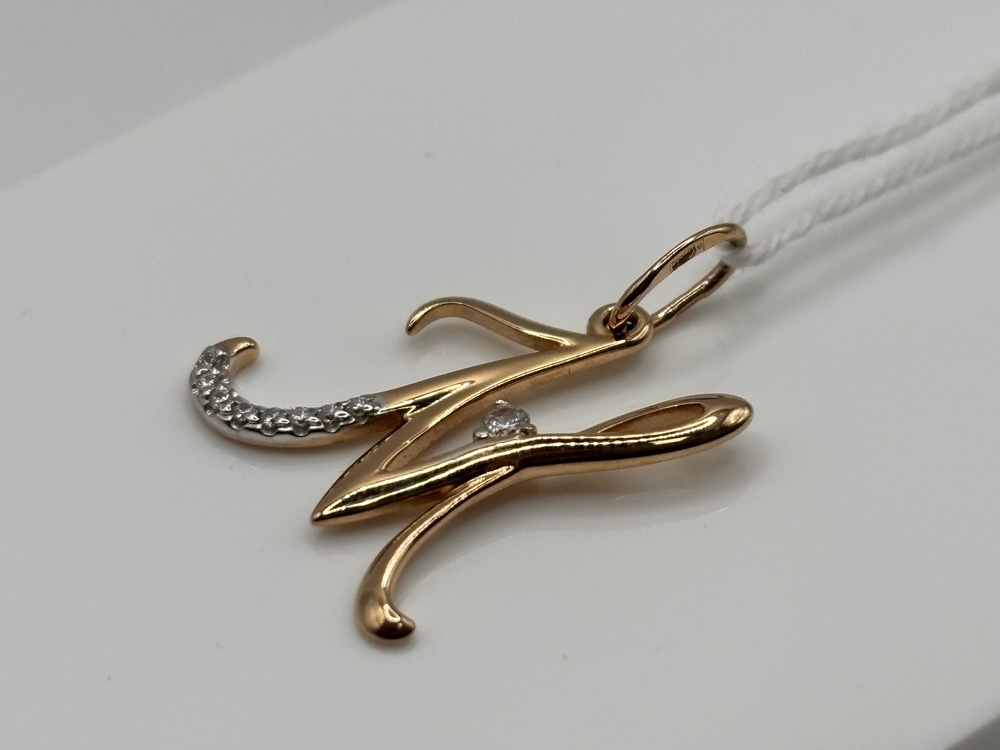 ПОДВЕСКА БУКВА М Au 585