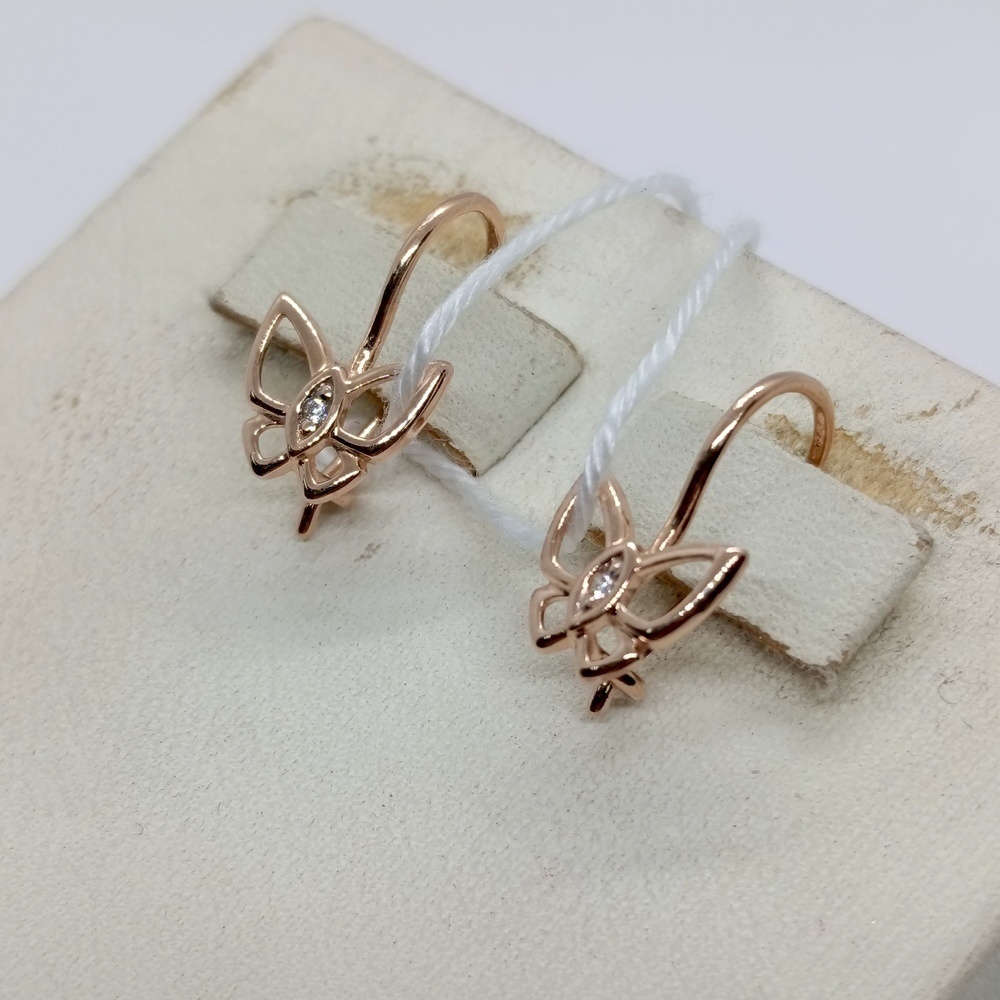 СКМ585 СЕРЬГИ С КАМНЕМ (Au 585)