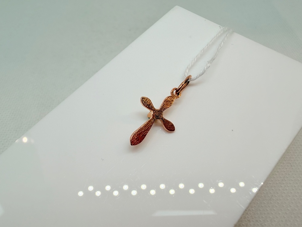 ПОДККИ585 ПОДВЕСКА КРЕСТ С КАМНЕМ (Au 585)