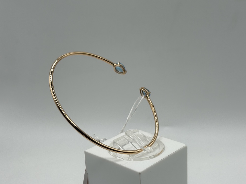 БЖКИ585 БРАСЛЕТ ЖЕСТКИЙ С КАМНЯМИ (Au 585)