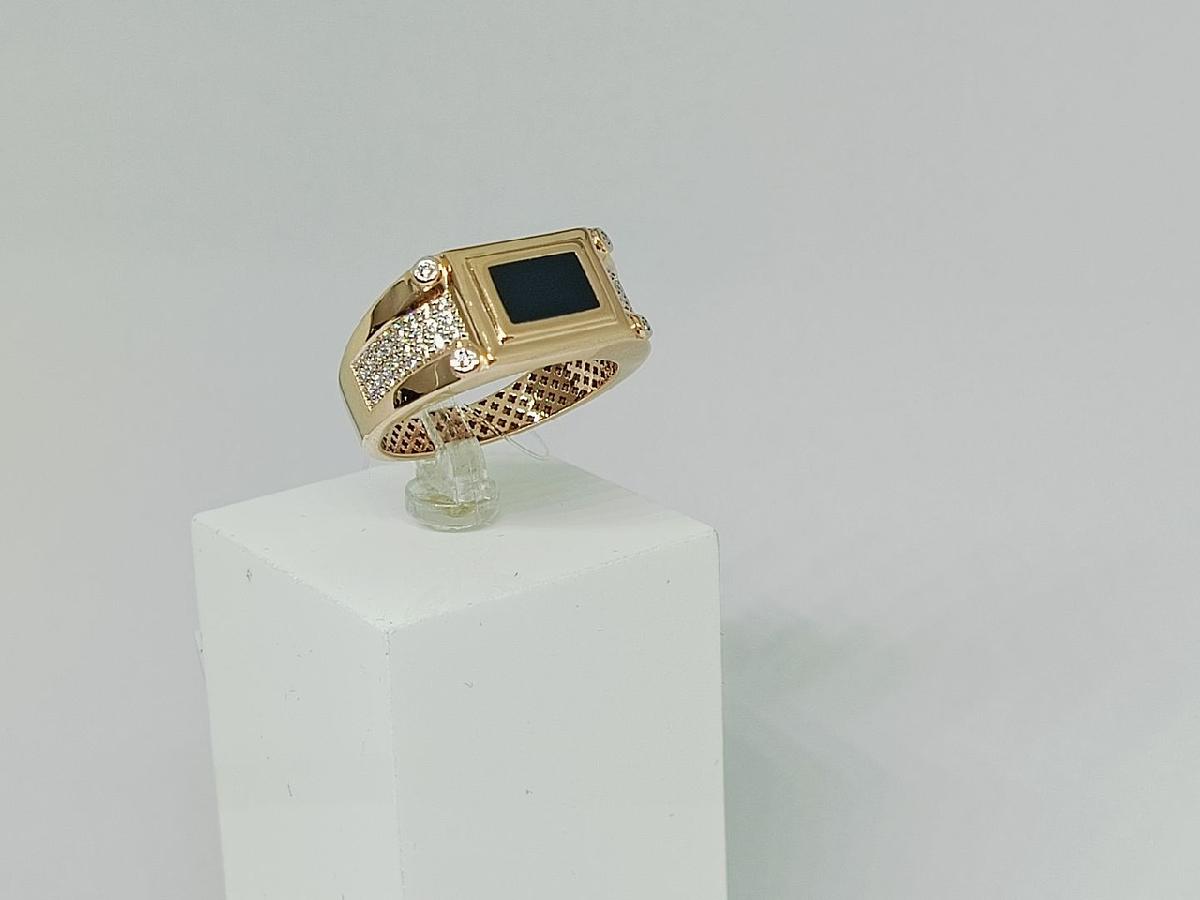 КОЛЬЦО ПЕЧАТКА с камнями (Au 585)