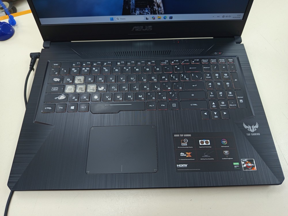 Ноутбук ASUS TUF GAMING; Ryzen 7 3750H, GeForce GTX 1650, 16 Гб, 500 Гб, Нет