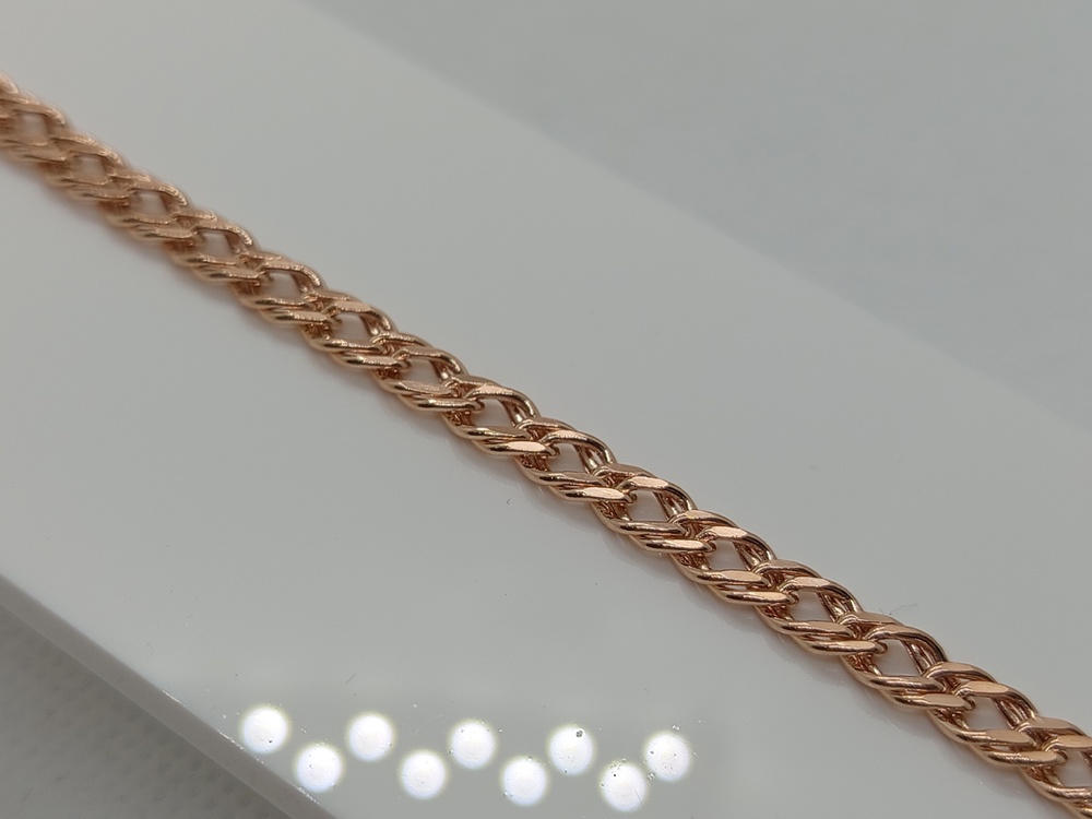 7080154П-18 БРАСЛЕТ ПУСТОТЕЛЫЙ Ромб двойной (Au 585)