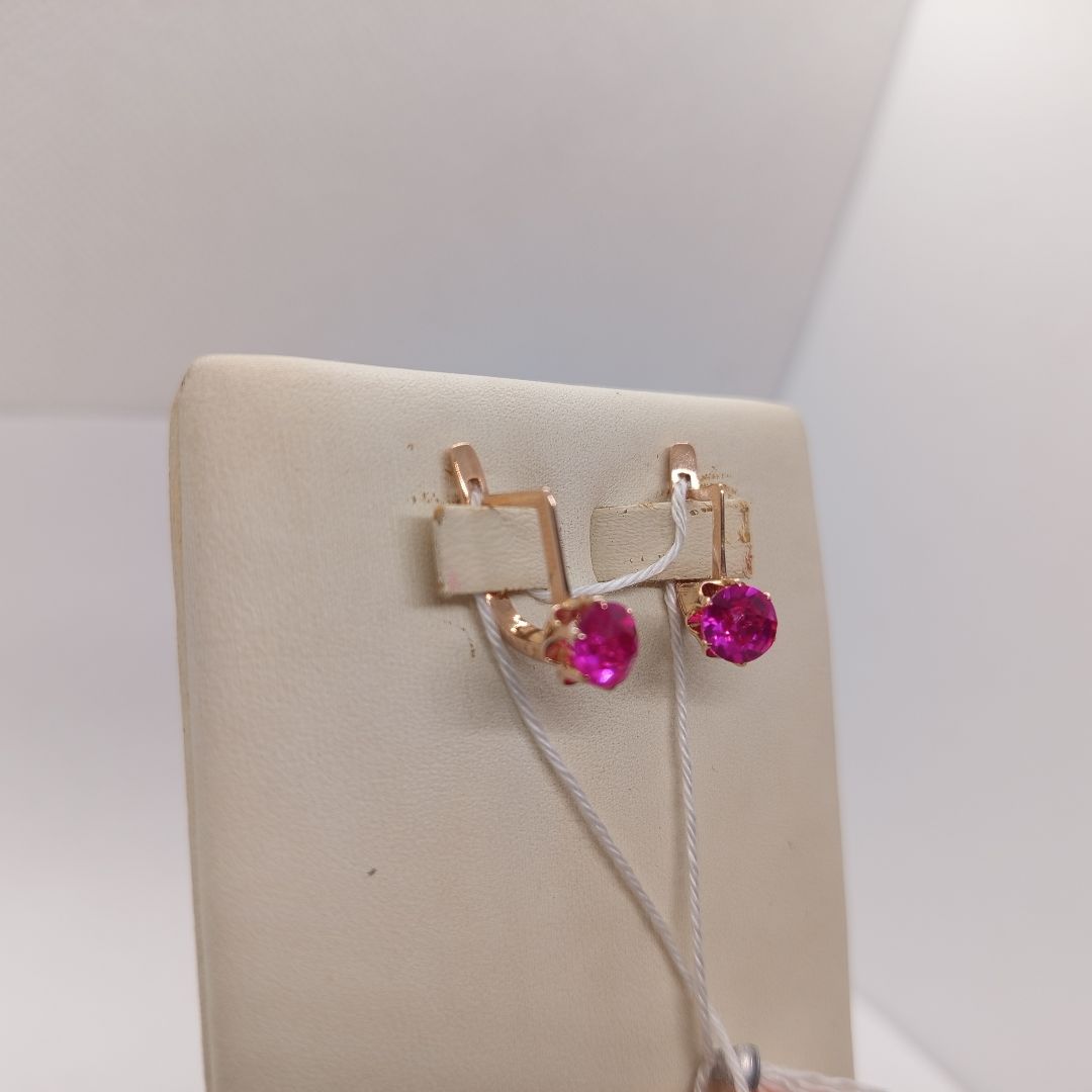 СКМ583 СЕРЬГИ С КАМНЕМ (Au 583)