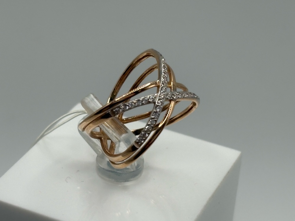 КОЛЬЦО С КАМНЯМИ (Au 585)