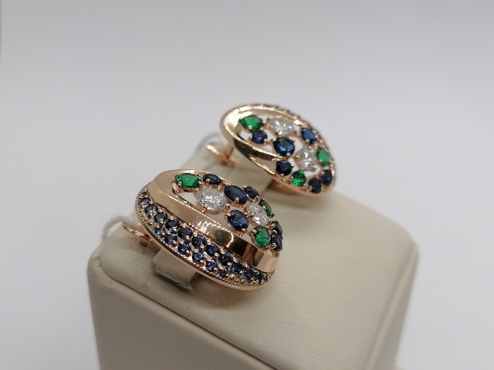 СЕРЬГИ С КАМНЯМИ (Au 585)