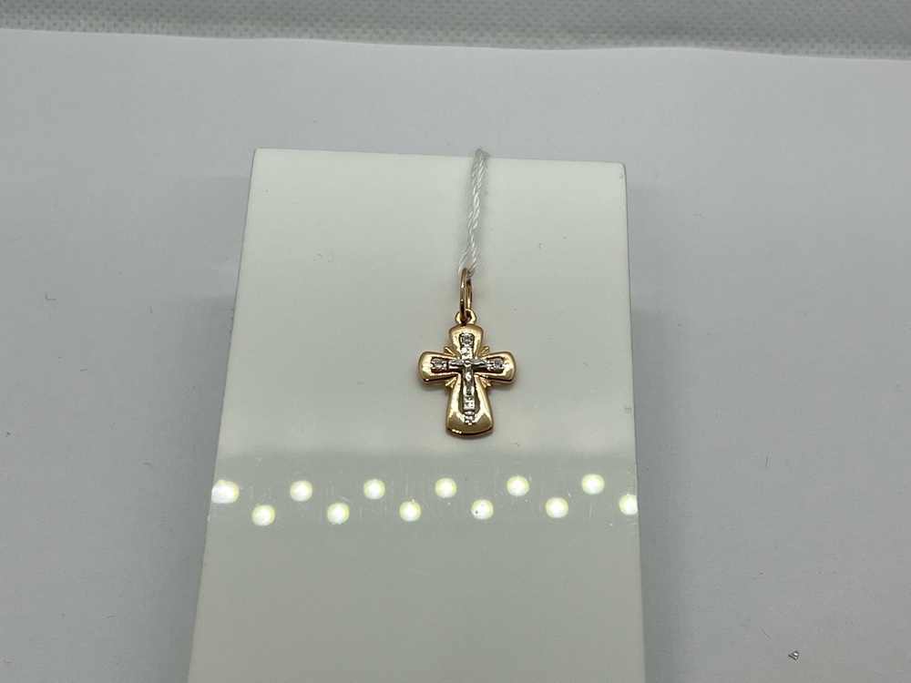 ПОДВЕСКА КРЕСТ с камнями (Au 585)