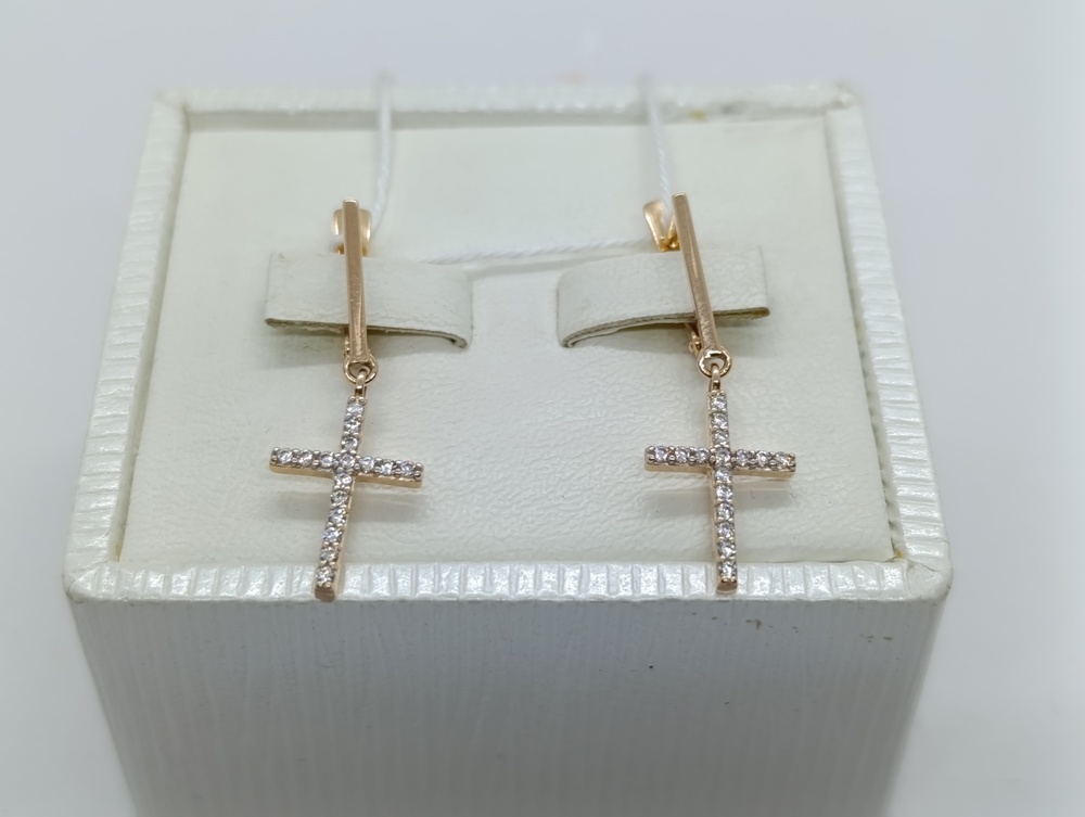 СКМИ585 СЕРЬГИ С КАМНЯМИ (Au 585)