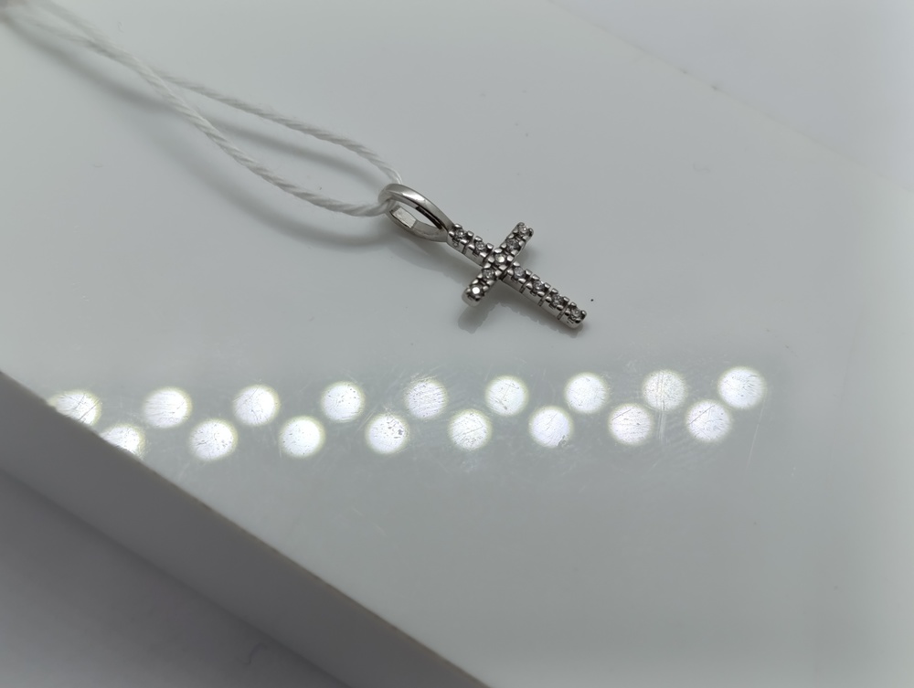 ПОДККИ585 ПОДВЕСКА КРЕСТ С КАМНЯМИ (Au 585)