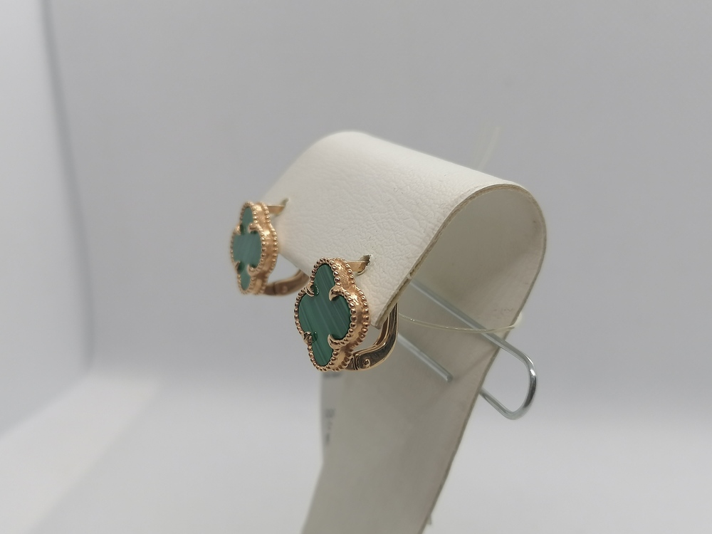 120217 м СЕРЬГИ С КАМНЕМ (Au 585)