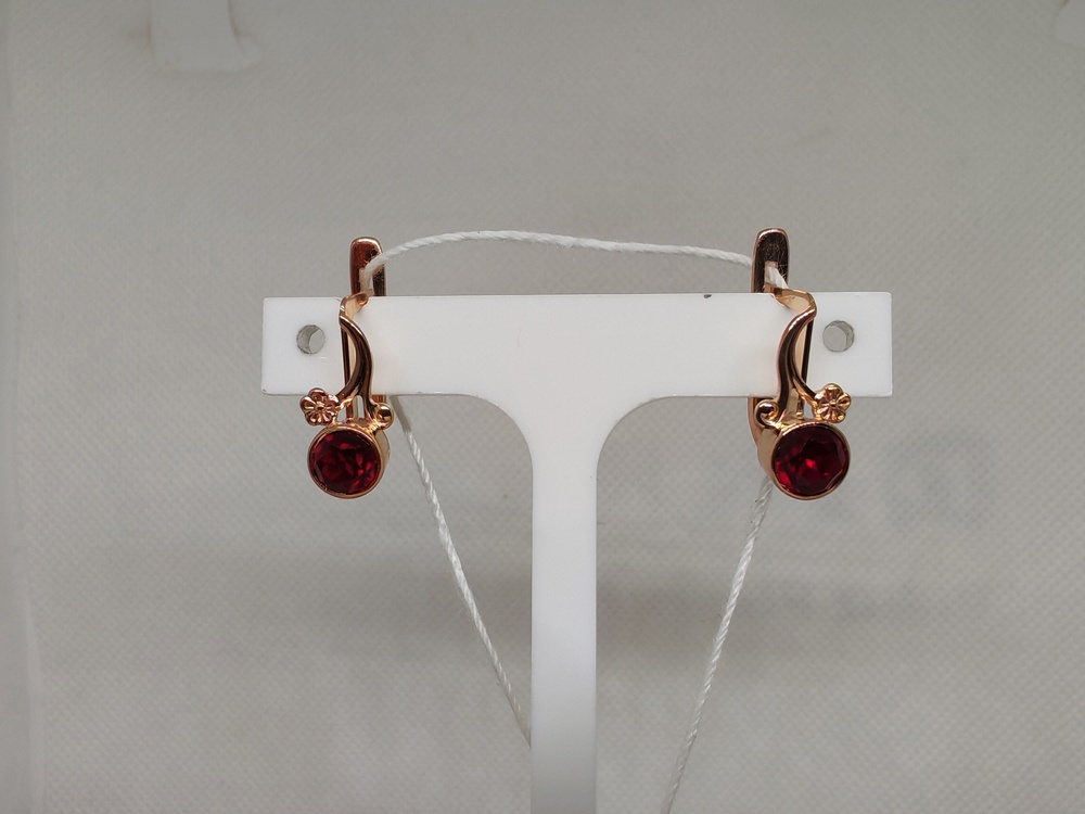 СКМ585 СЕРЬГИ С КАМНЕМ (Au 585)