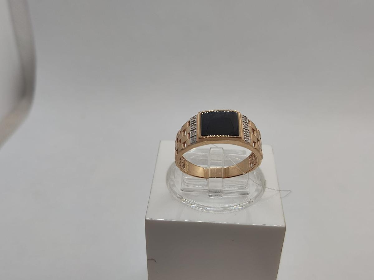 КОЛЬЦО ПЕЧАТКА с камнями (Au 585)