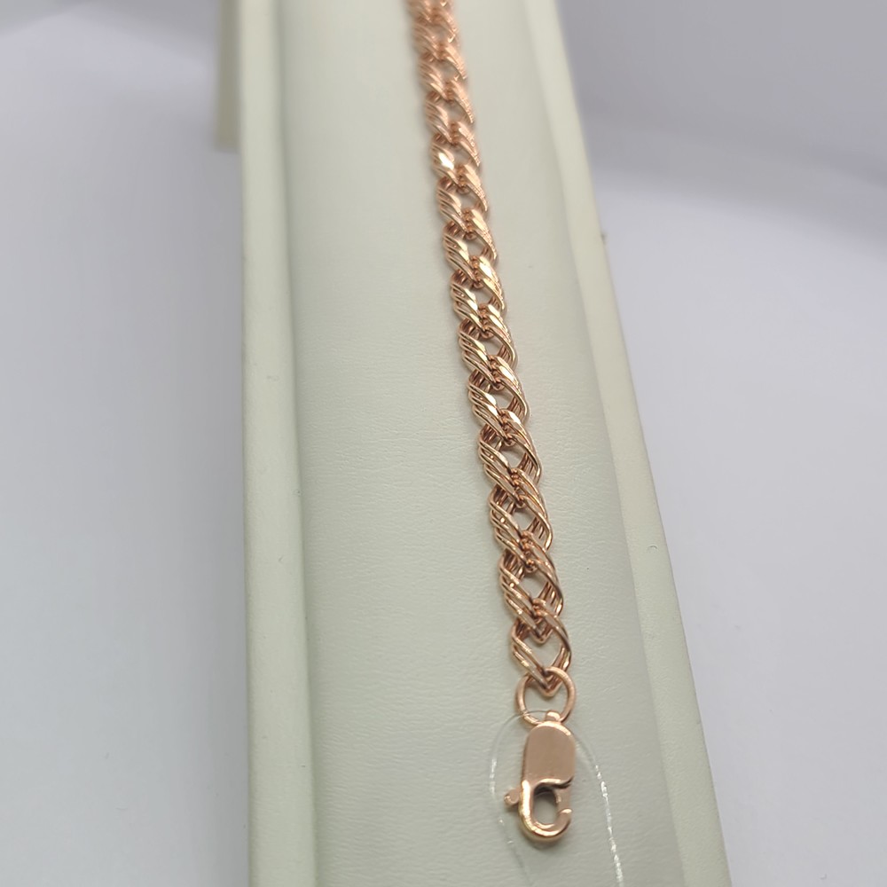 БРАСЛЕТ ПУСТОТЕЛЫЙ Ромб тройной (Au 585)