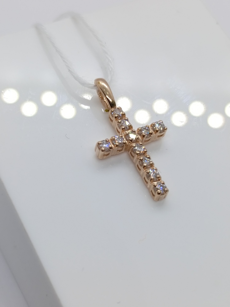 ПОДВЕСКА КРЕСТ С КАМНЯМИ (Au 585)