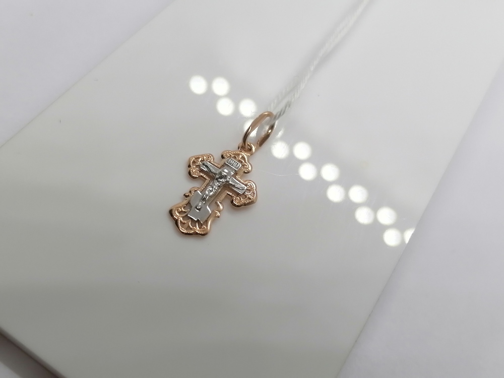 ПОДВЕСКА КРЕСТ БЕЗ КАМНЯ (Au 585)