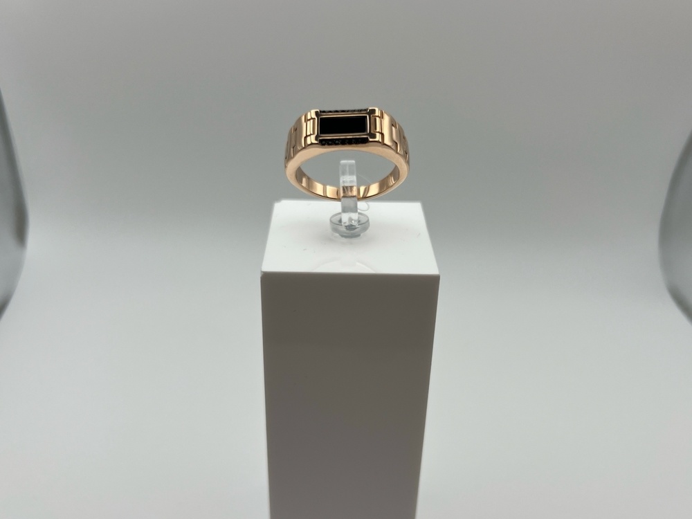 08-540148 КОЛЬЦО ПЕЧАТКА с камнями (Au 585)