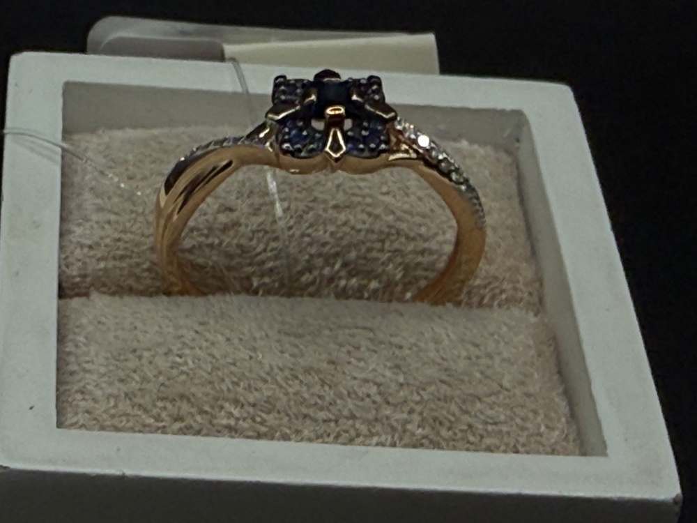 КОЛЬЦО Бриллиант, сапфир (Au 585)