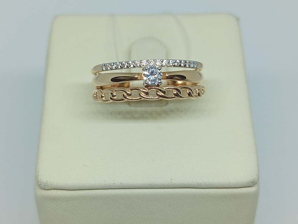 КОЛЬЦО С КАМНЯМИ (Au 585)