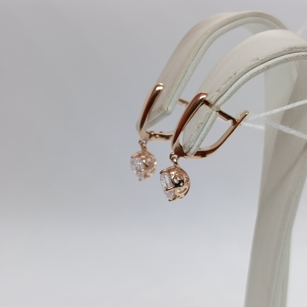 СКМ585 СЕРЬГИ С КАМНЕМ (Au 585)