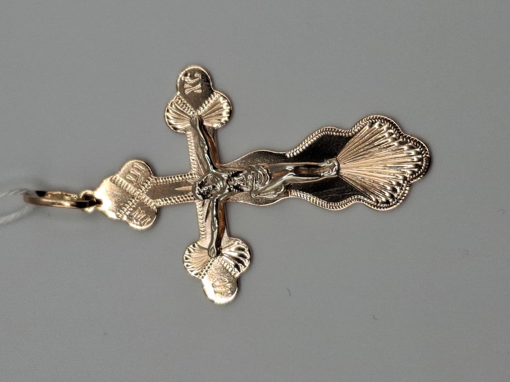 ПОДКБК585 ПОДВЕСКА КРЕСТ БЕЗ КАМНЯ (Au 585)