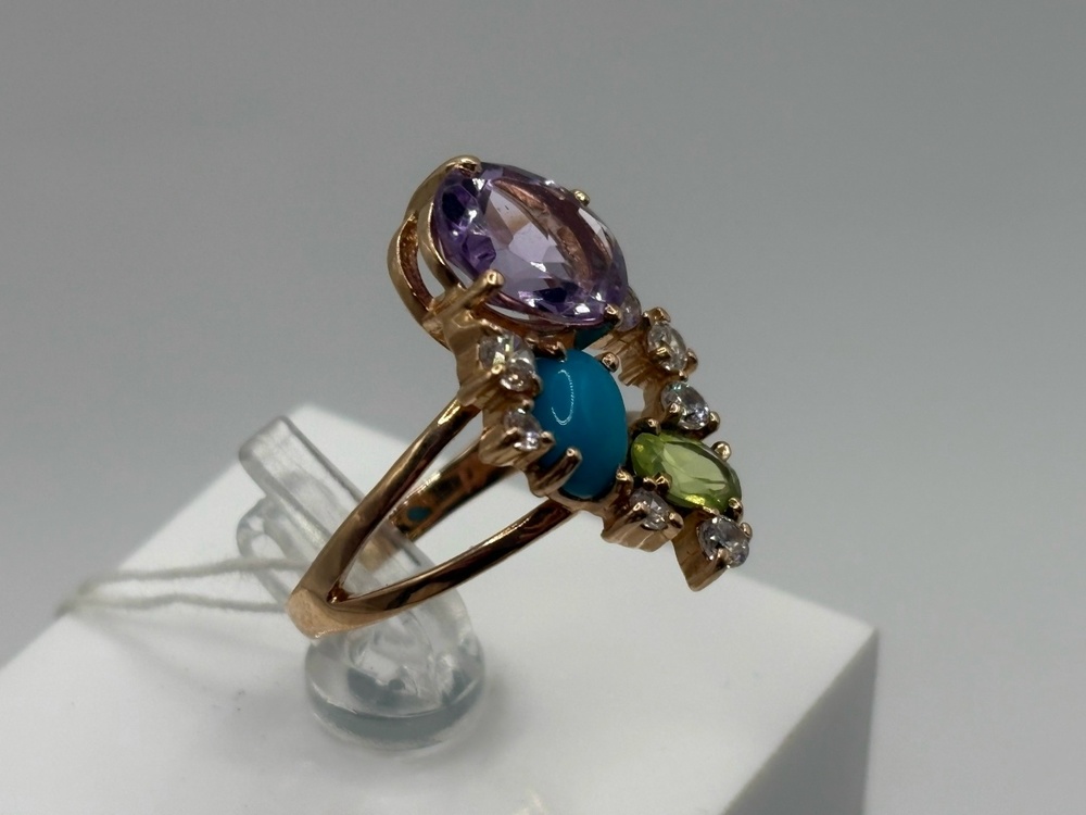 КОЛКМИ585 КОЛЬЦО С КАМНЯМИ (Au 585)