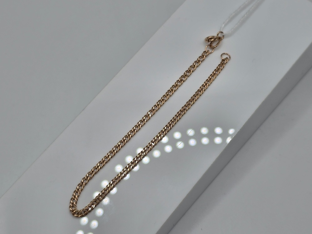 БРАСЛЕТ ПУСТОТЕЛЫЙ Ромб двойной Au 585