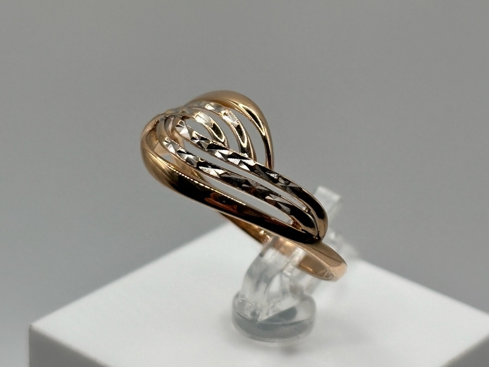 КОЛАЛМ585 КОЛЬЦО С АЛМАЗНОЙ ГРАНЬЮ (Au 585)