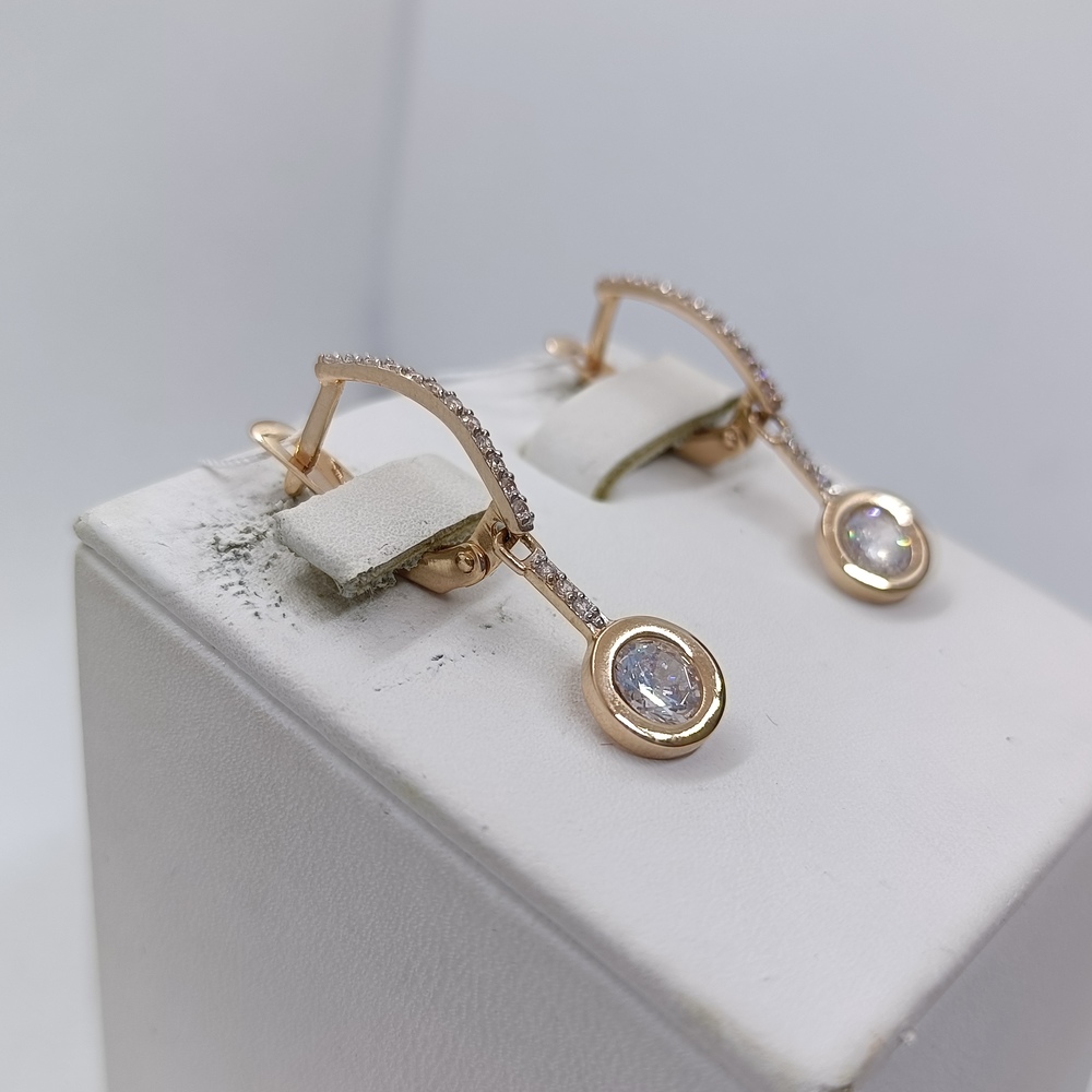 СКМИ585 СЕРЬГИ С КАМНЯМИ (Au 585)