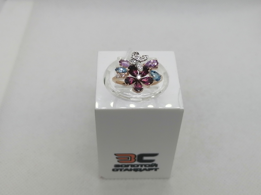 КОЛЬЦО С КАМНЯМИ (Au 585)