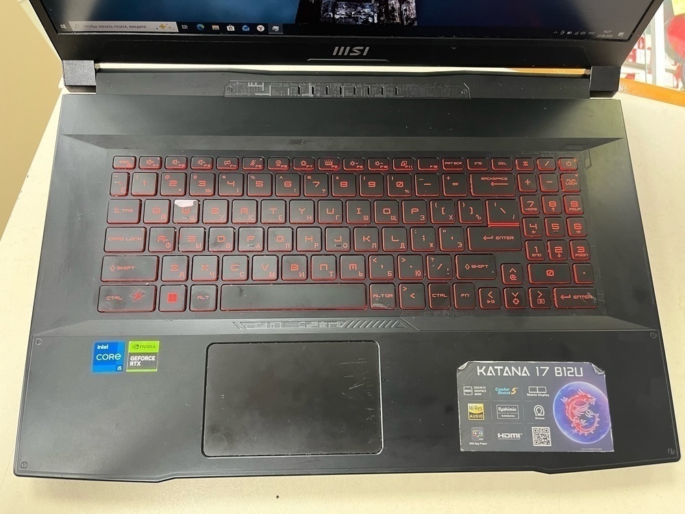 Ноутбук MSI Katana 17 B12U; Core I5-12450H, GeForce RTX 3050, 16 Гб, 512 GB, Нет