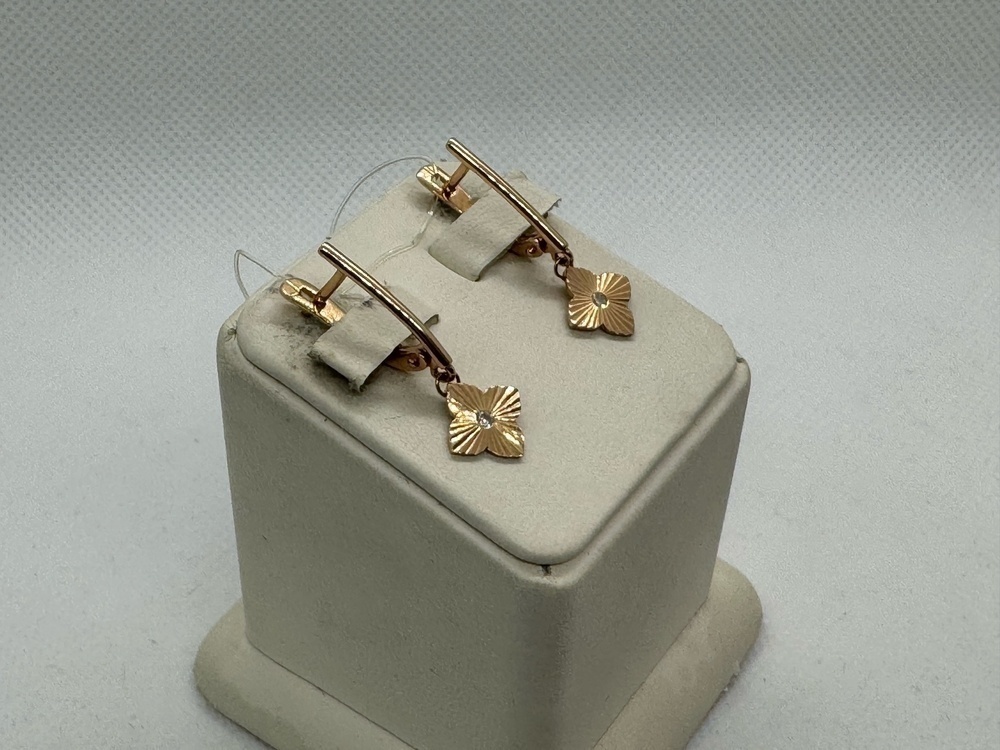 СЕРЬГИ С КАМНЕМ (Au 585)