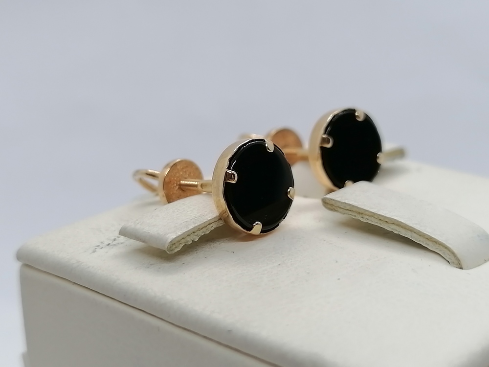 02383-8 СЕРЬГИ ПУСЕТЫ с камнем (Au 585)