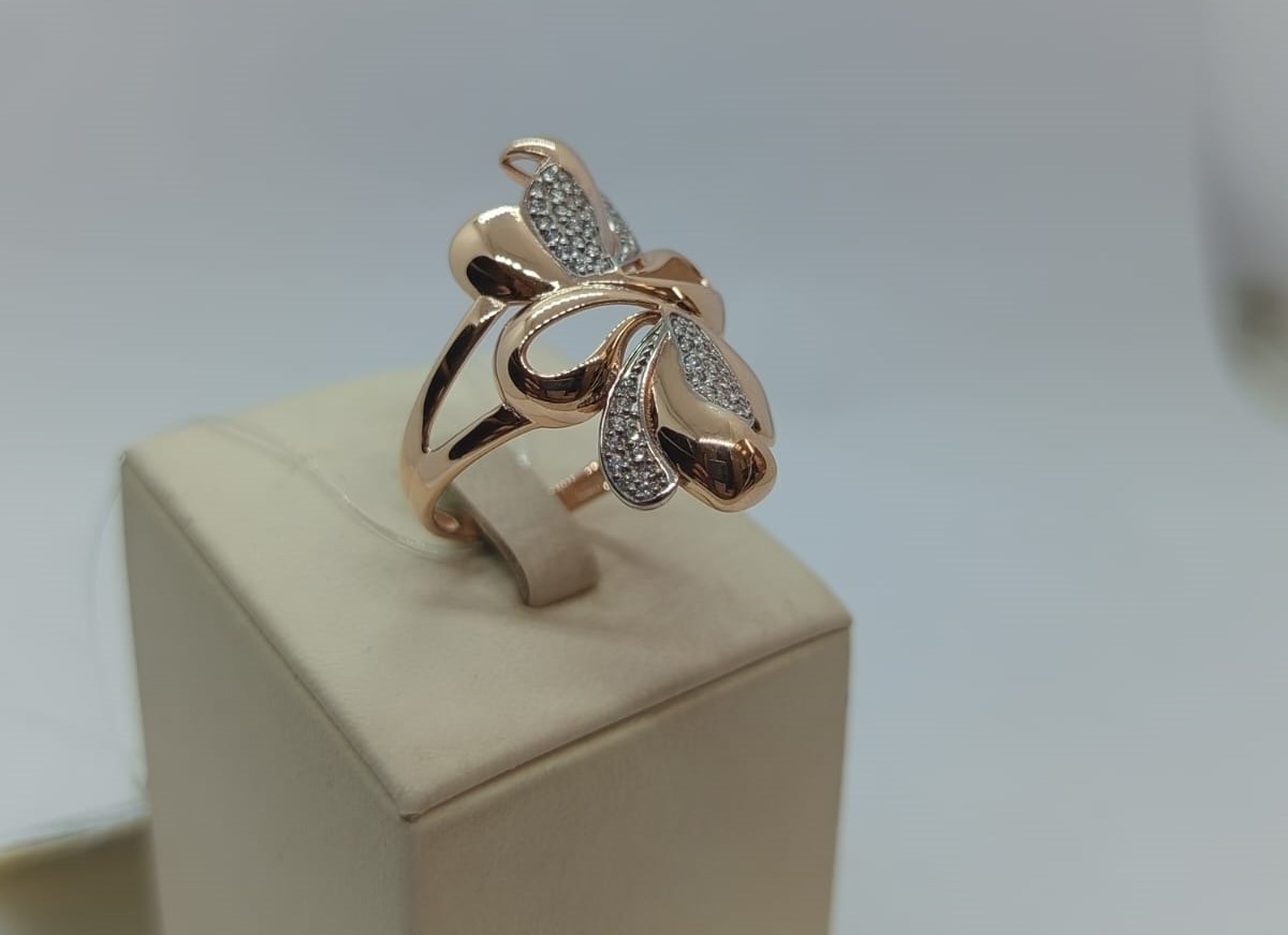 КОЛЬЦО С КАМНЯМИ (Au 585)