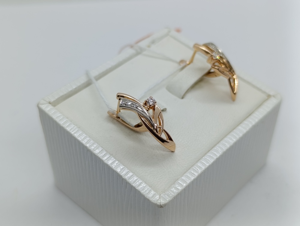 СКМИ585 СЕРЬГИ С КАМНЯМИ (Au 585)