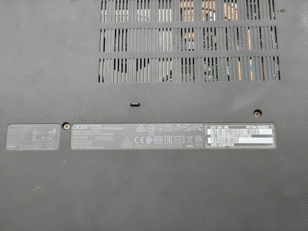 Ноутбук Acer; Core i3-10110U, GeForce MX230, 8 Гб, 256 Гб, Нет