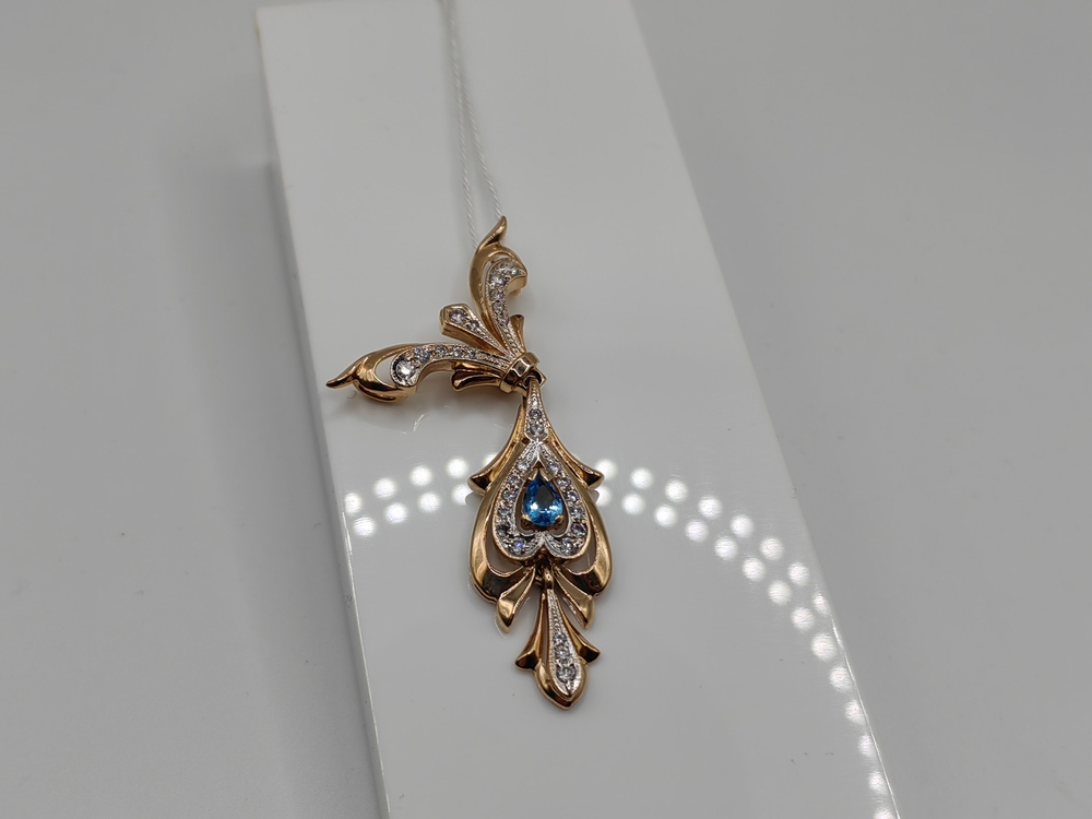 ПОДКМИ585 ПОДВЕСКА С КАМНЯМИ (Au 585)