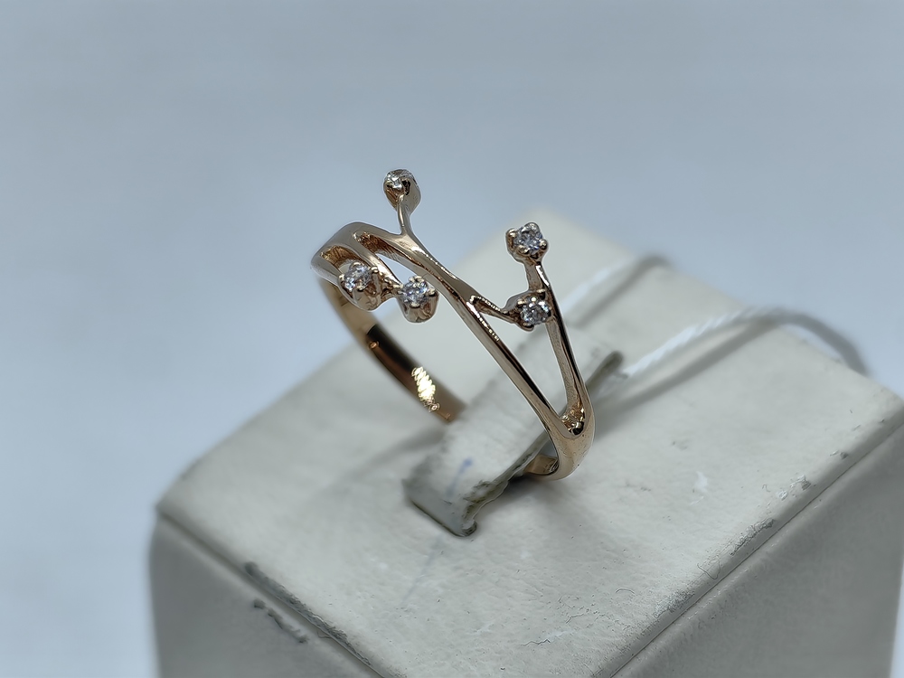 КОЛЬЦО С КАМНЯМИ (Au 585)