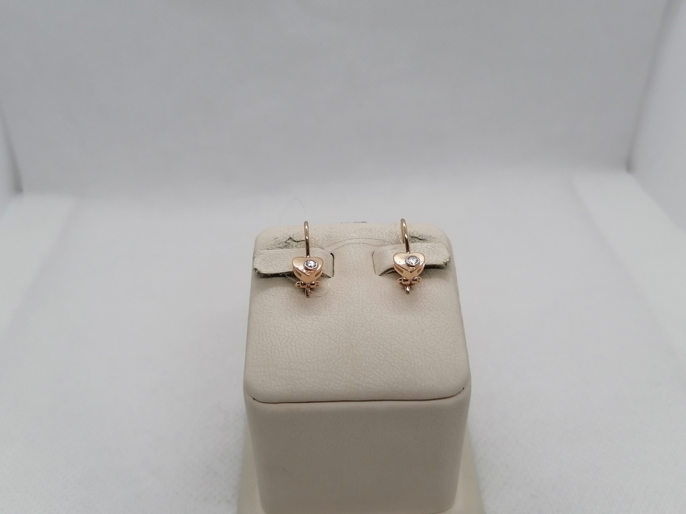 СЕРЬГИ ПЕТЕЛЬКА с камнем (Au 585)