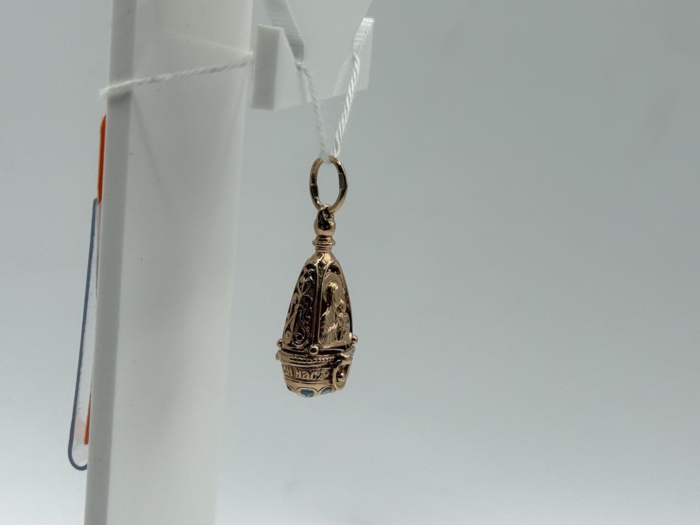 ПОДИКМ585 ПОДВЕСКА ИКОНА С КАМНЕМ (Au 585)