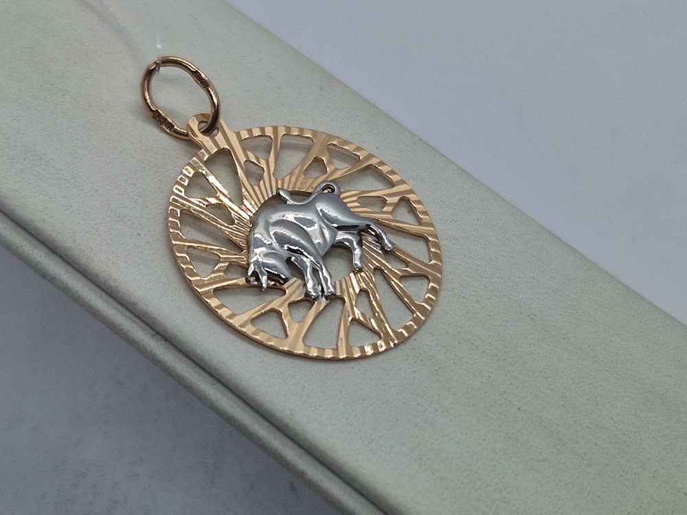 ПОДВЕСКА ЗНАК ЗОДИАКА ТЕЛЕЦ (Au 585)