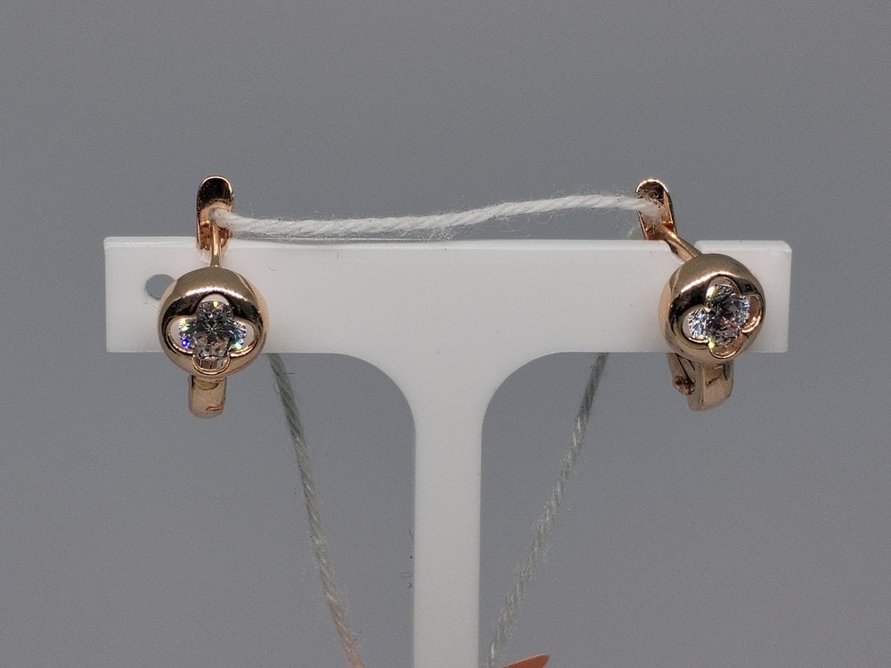 СЕРЬГИ С КАМНЕМ (Au 585)