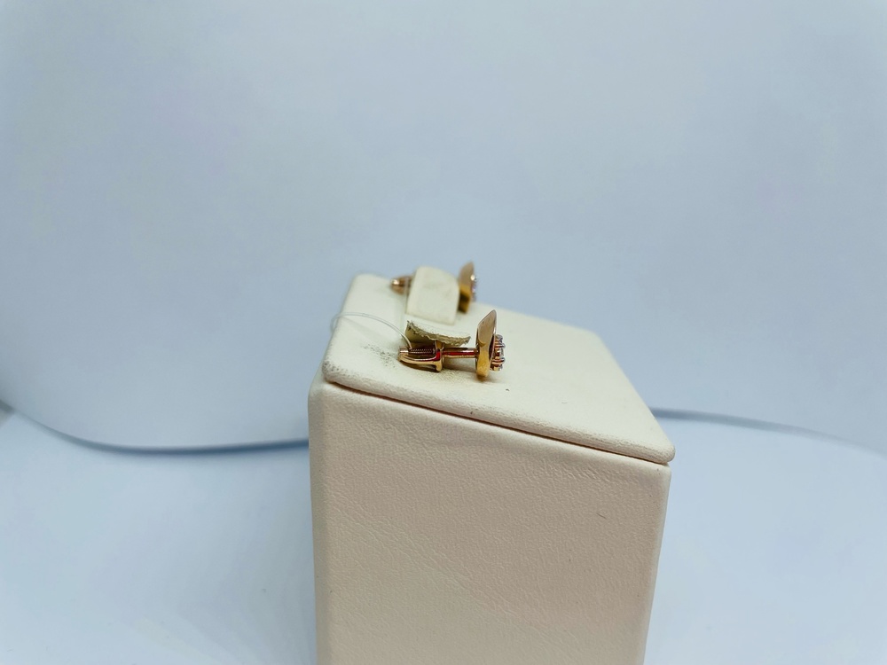 024882-1102 СЕРЬГИ ПУСЕТЫ с камнями (Au 585)