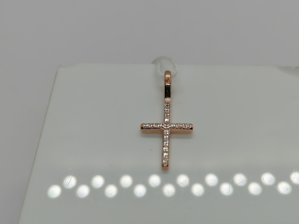 ПОДВЕСКА КРЕСТ С КАМНЯМИ (Au 585)