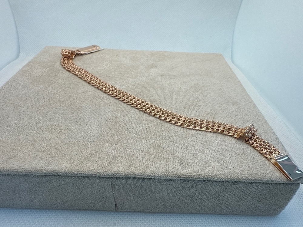 БРАСЛЕТ ПОЛНОВЕСНЫЙ Бисмарк тройной (Au 585)