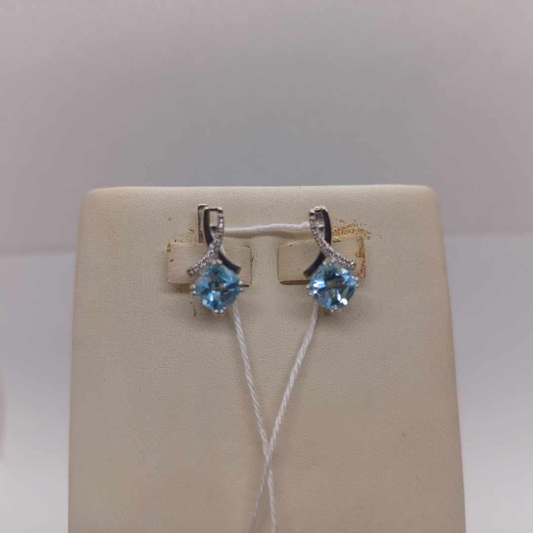 СКМИ585 СЕРЬГИ С КАМНЯМИ (Au 585)