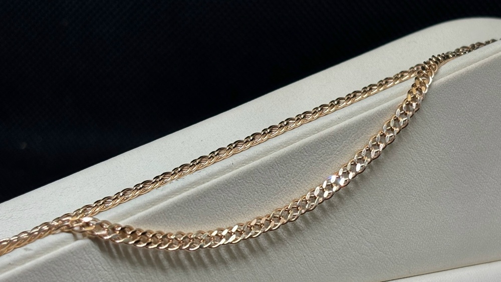 ЦЕПЬ ПУСТОТЕЛАЯ Ромб двойной (Au 585)