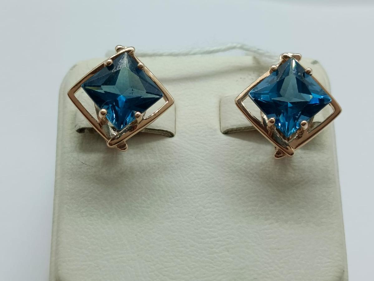 СЕРЬГИ С КАМНЕМ (Au 585)