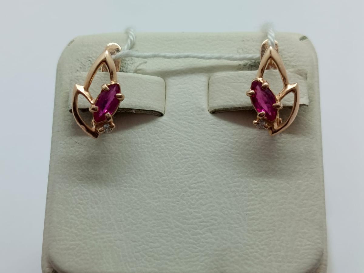 СЕРЬГИ С КАМНЯМИ (Au 585)