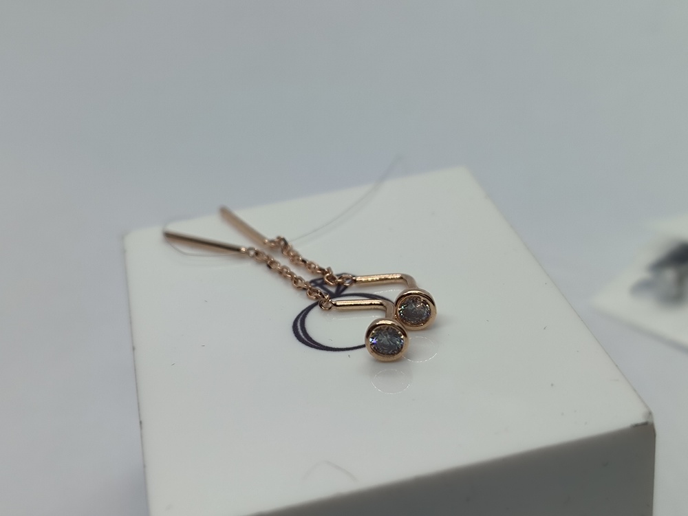 СЕРЬГИ ПРОДЕВКИ с камнем (Au 585)