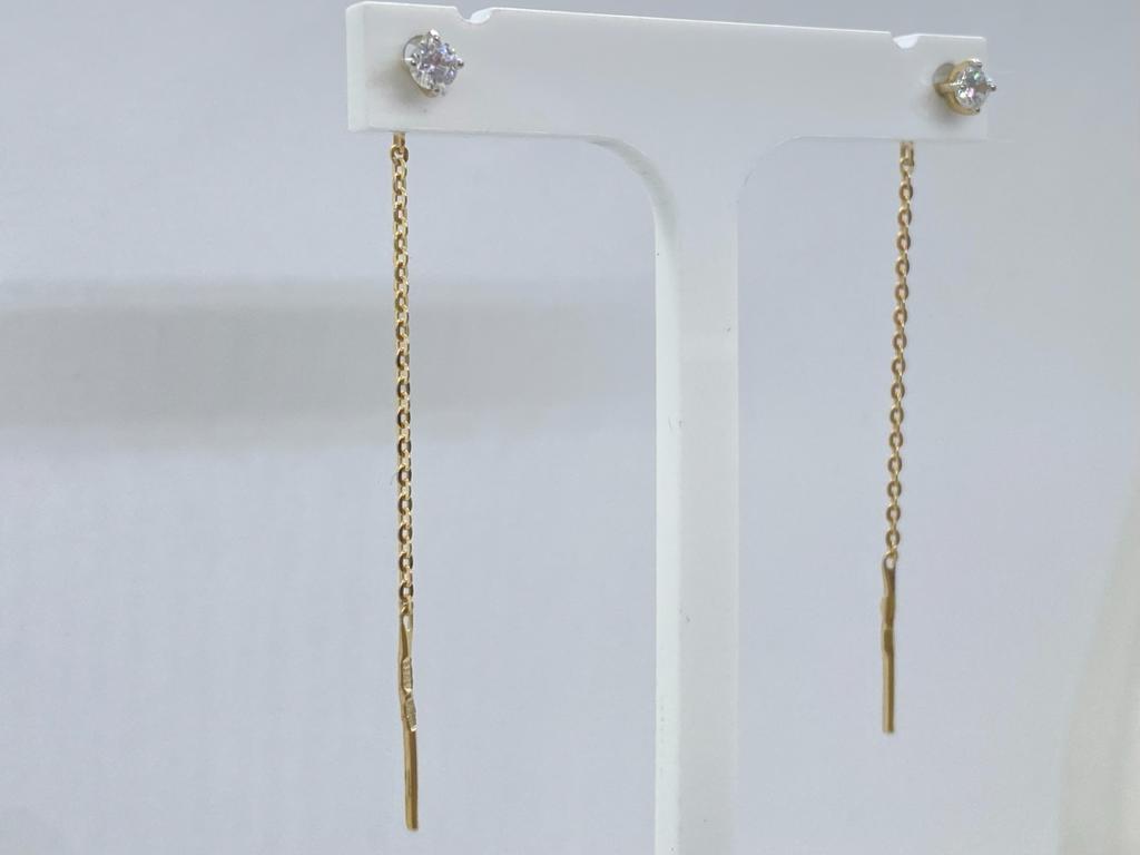 53-123-02105-1 СЕРЬГИ ПЕТЕЛЬКА с камнем (Au 585)